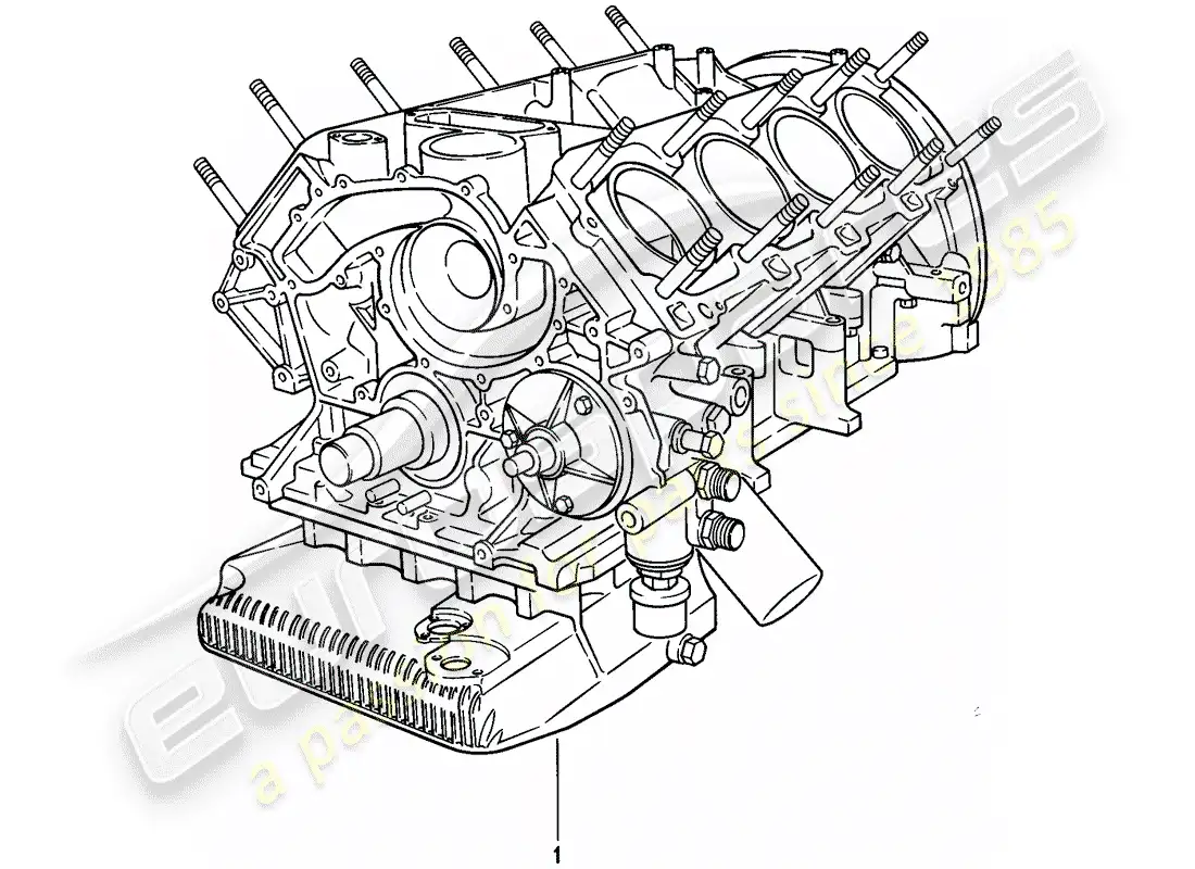 porsche 1980 (928) motor de reemplazo - listo para instalación diagrama de piezas