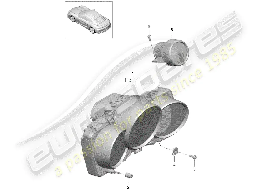 porsche 2016 (981 cayman gt4) combinación de instrumentos diagrama de piezas