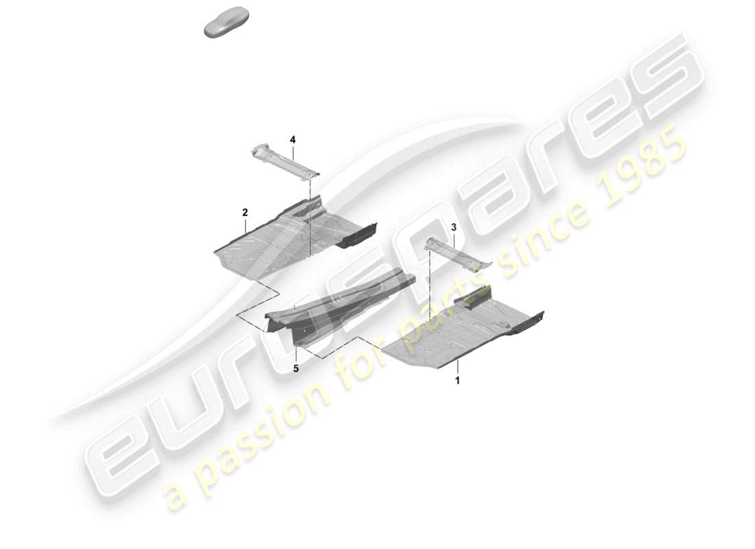 porsche 2025 (taycan 9j1-2) placa inferior del túnel de soporte del asiento delantero al realizar el pedido, indique el número de identificación del vehículo. diagrama de piezas