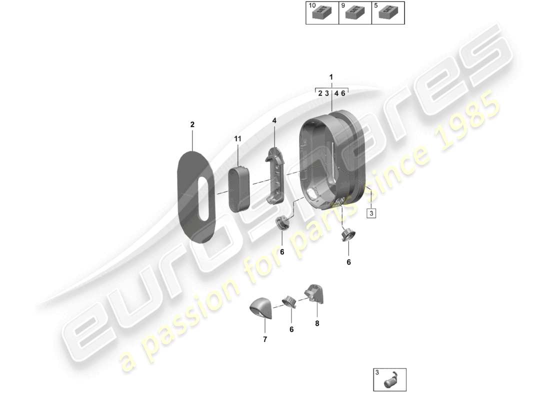 porsche 2025 (taycan 9j1-2) estación de carga diagrama de piezas