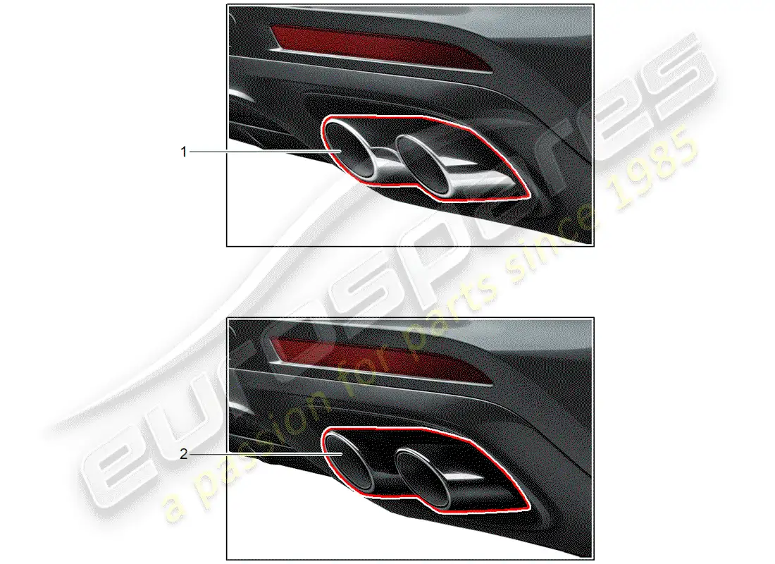 porsche 2012 (tequipment panamera) tubo de escape diagrama de piezas