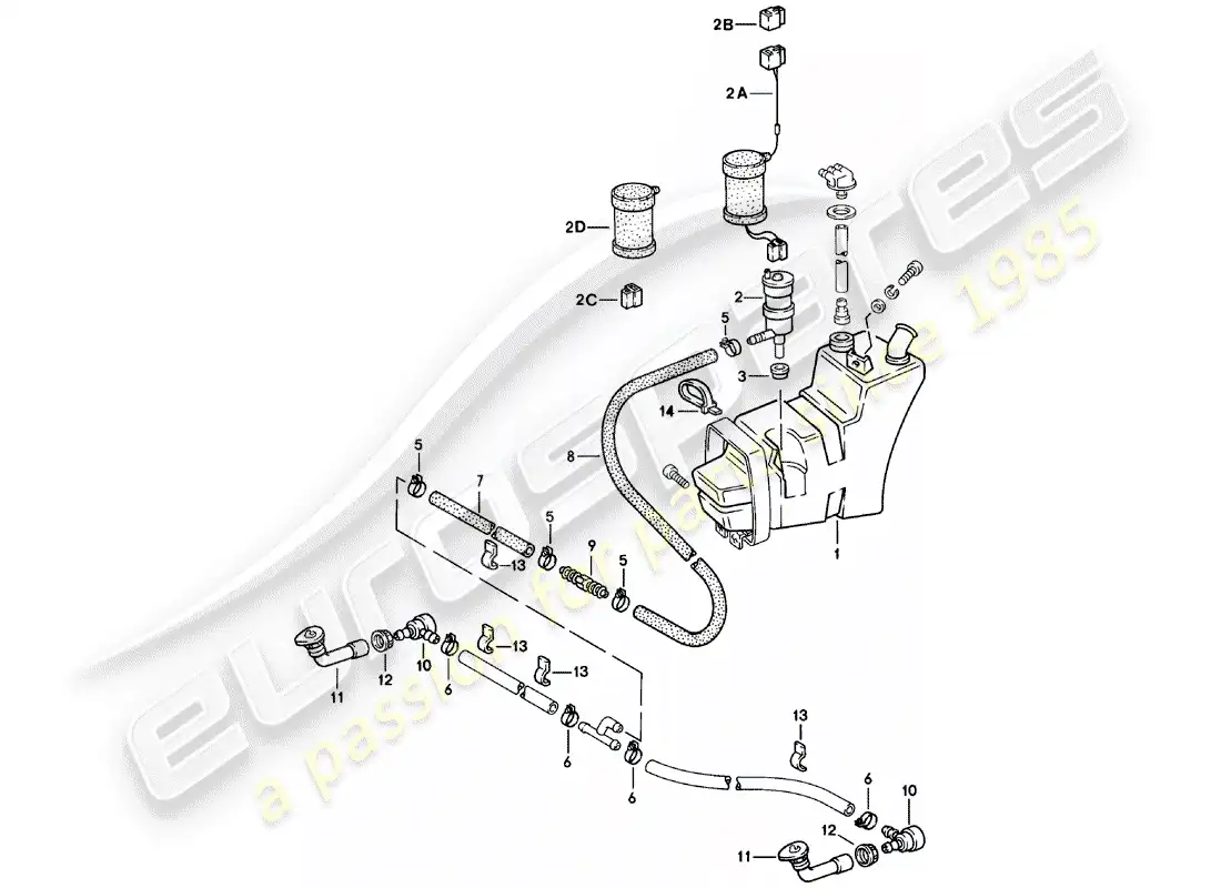 porsche 1980 (911) windshield washer unit - arandela lavafaros - d - mj 1980>> diagrama de piezas
