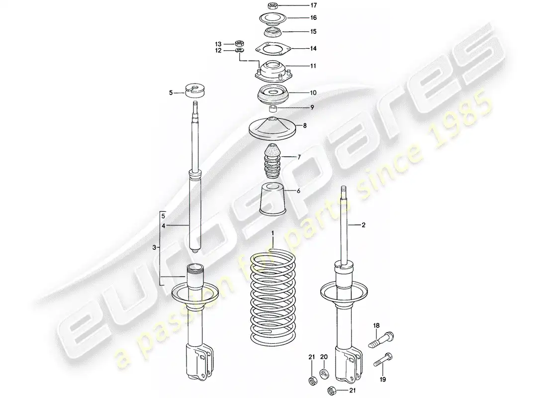 porsche 1978 (924) suspensión - amortiguador diagrama de piezas