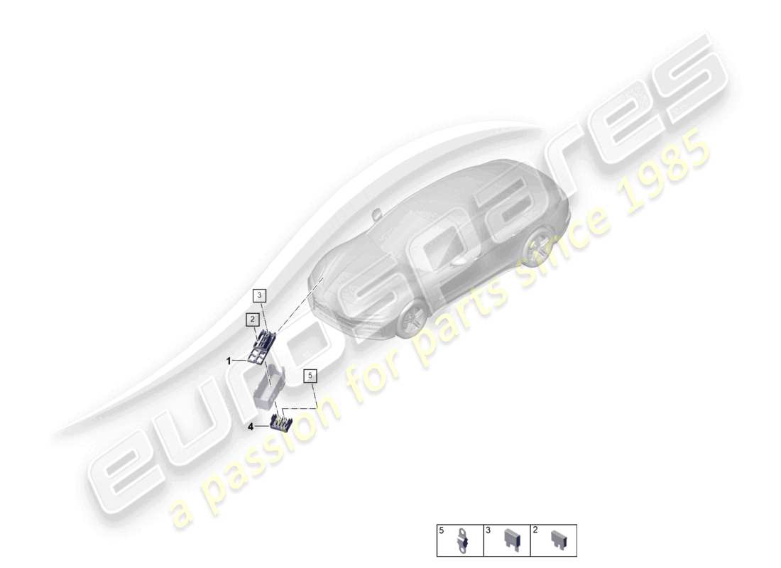 porsche 2024 (panamera 976) caja de fusibles fusible plano compartimento del motor derecho diagrama de piezas