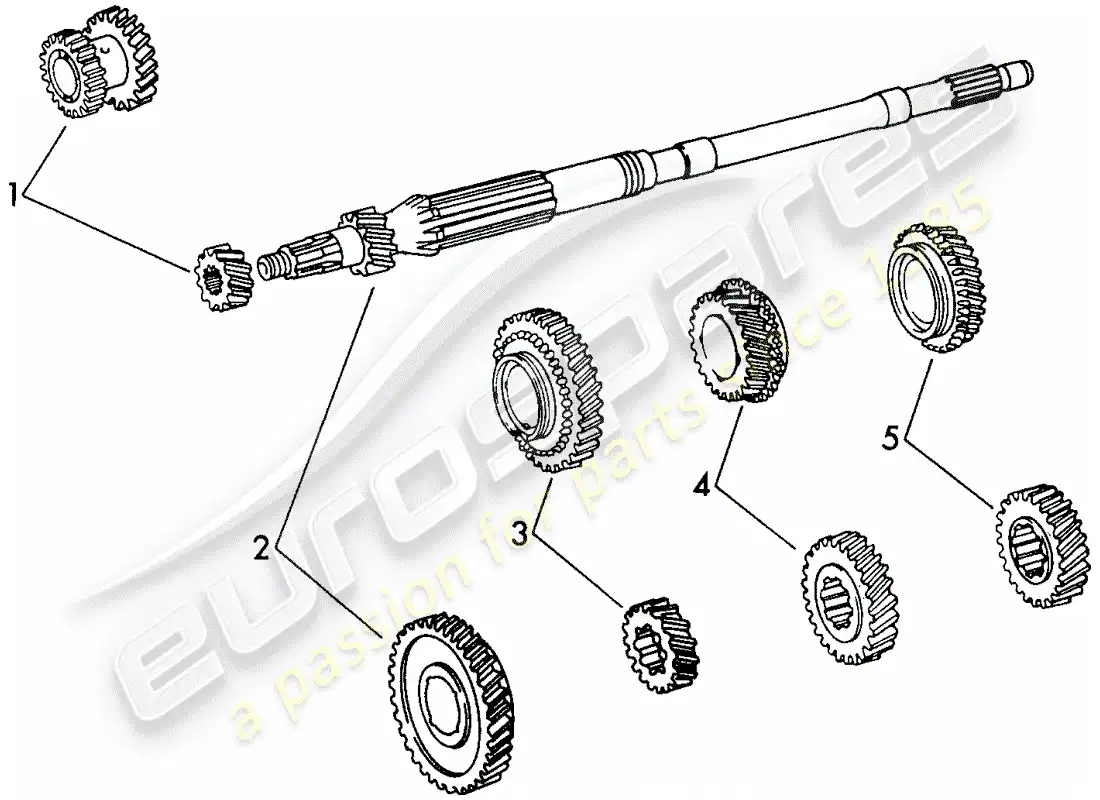 porsche 1971 (911) juegos de ruedas de engranaje - 4-speed - transmisión - d - mj 1972>> diagrama de piezas