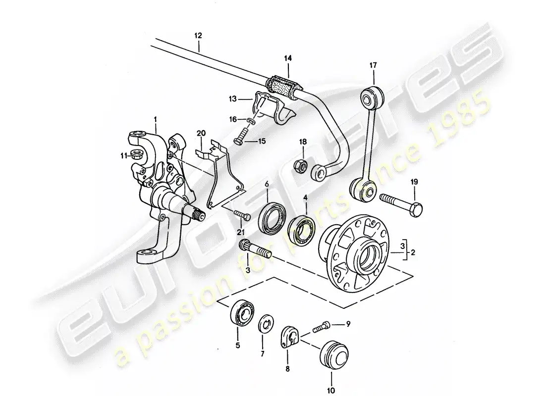 porsche 1992 (928) muñón de dirección - lubricantes diagrama de piezas