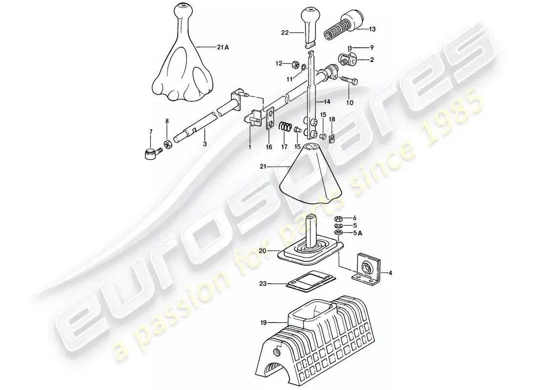 porsche 1985 (928) mecanismo de cambio - caja de cambios manual diagrama de piezas