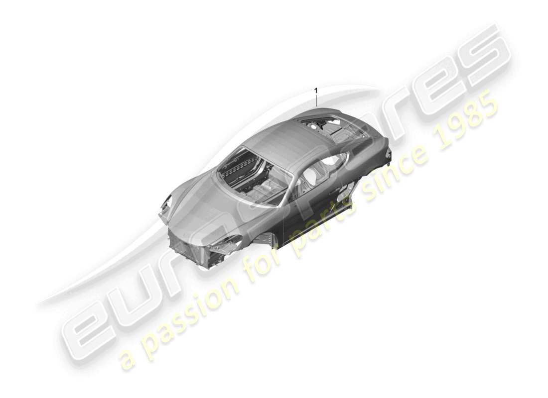 porsche 2021 (718 cayman gt4) diagrama de piezas de la carrocería del coche