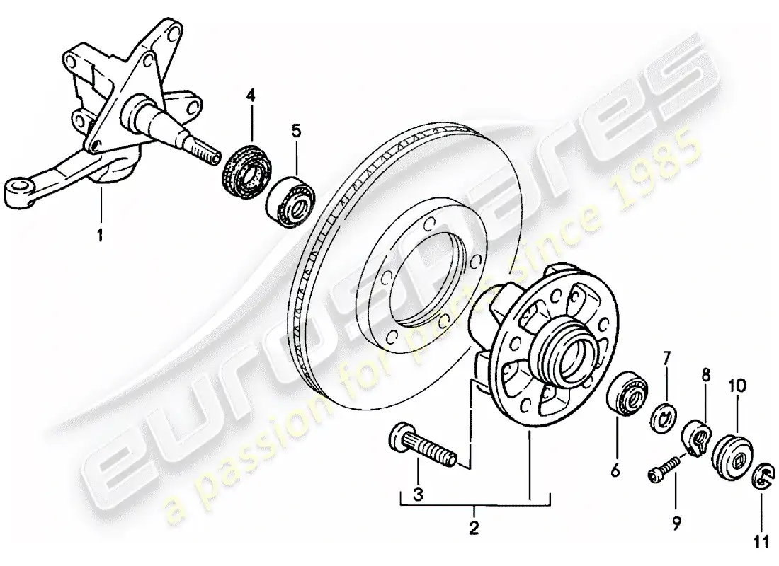 porsche 1980 (924) muñón de dirección - - lubricantes diagrama de piezas