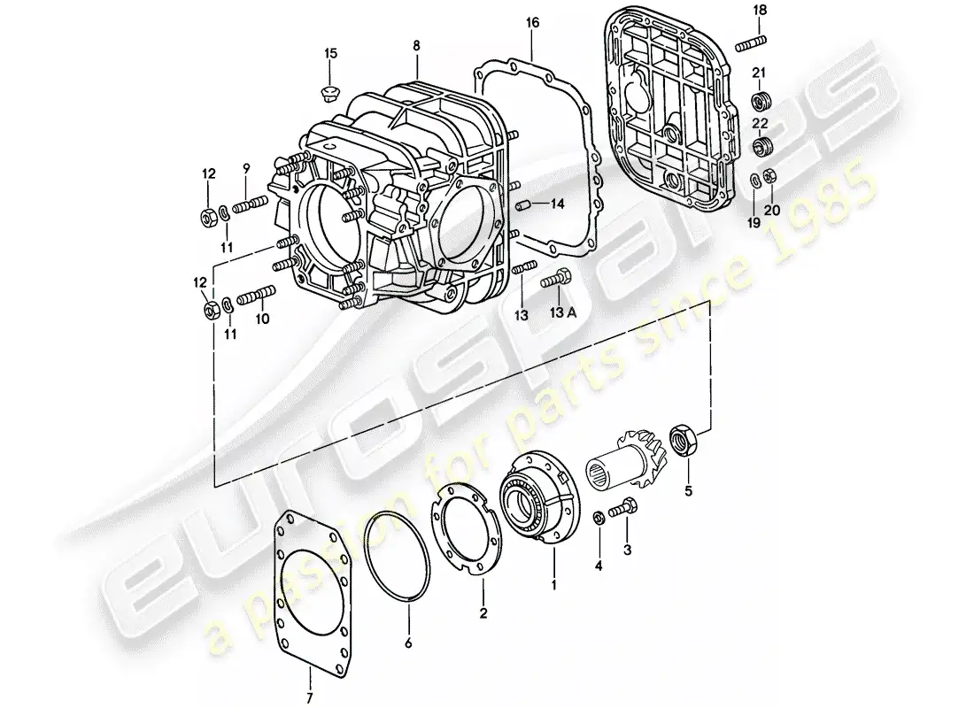 porsche 1982 (928) diferencial - 1 - transmisión automática diagrama de piezas
