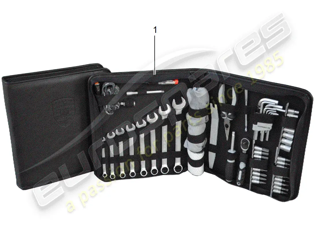 porsche 2017 (tequipment macan) bolsa de herramientas diagrama de piezas