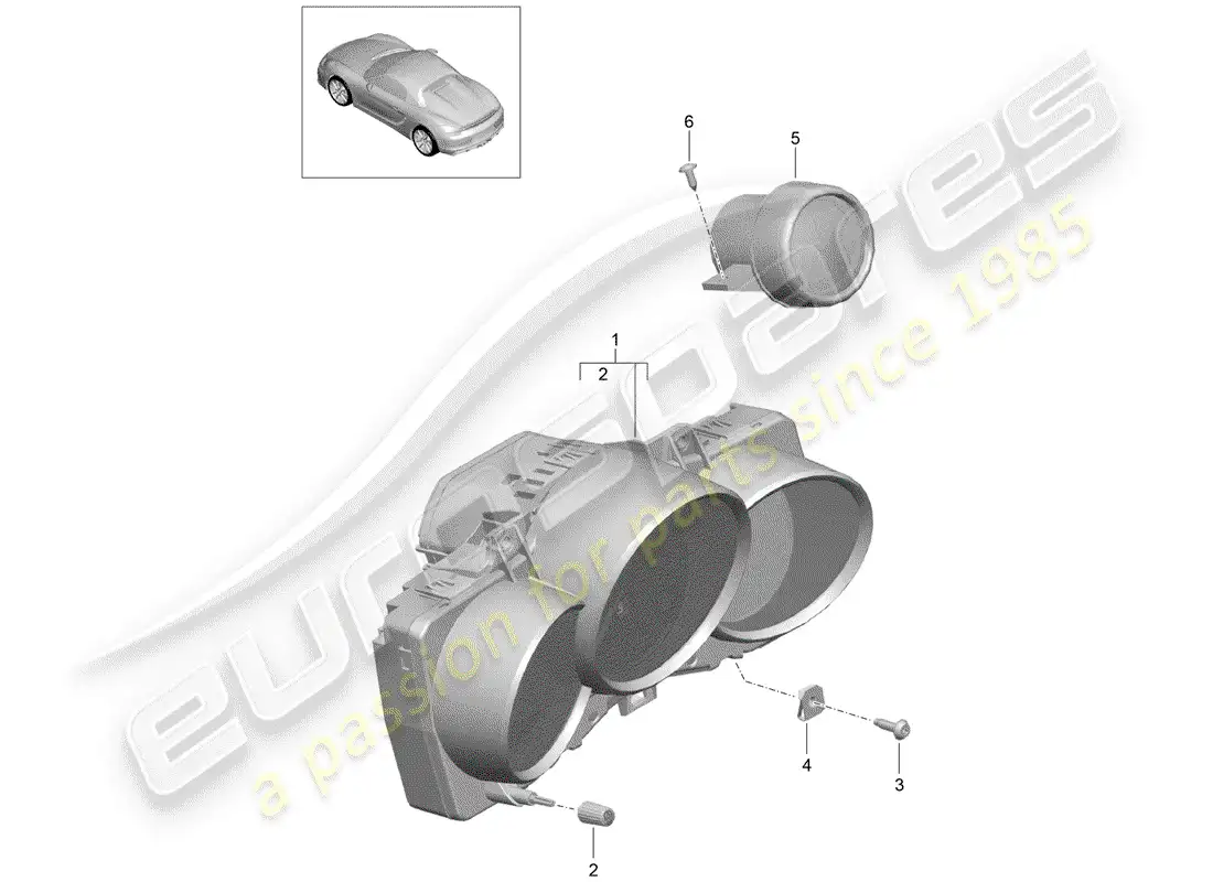 porsche 2016 (981 boxster spyder) instruments diagrama de piezas