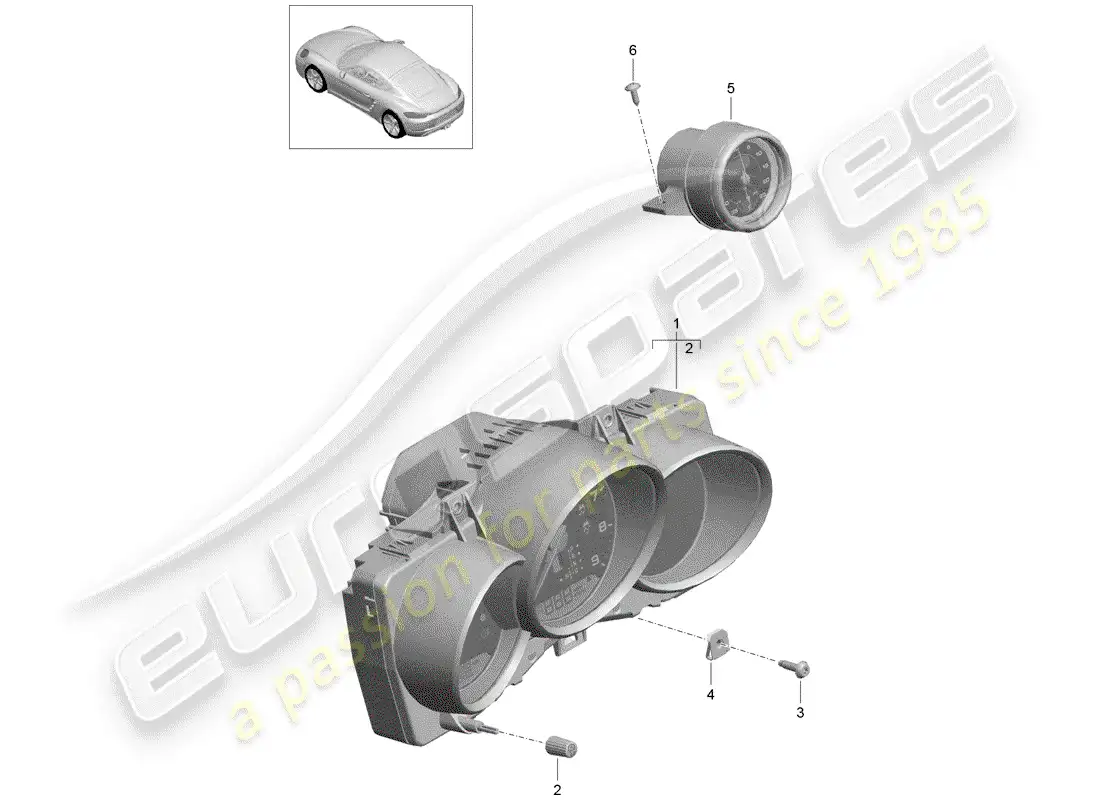 porsche 2017 (718 cayman) combinación de instrumentos diagrama de piezas