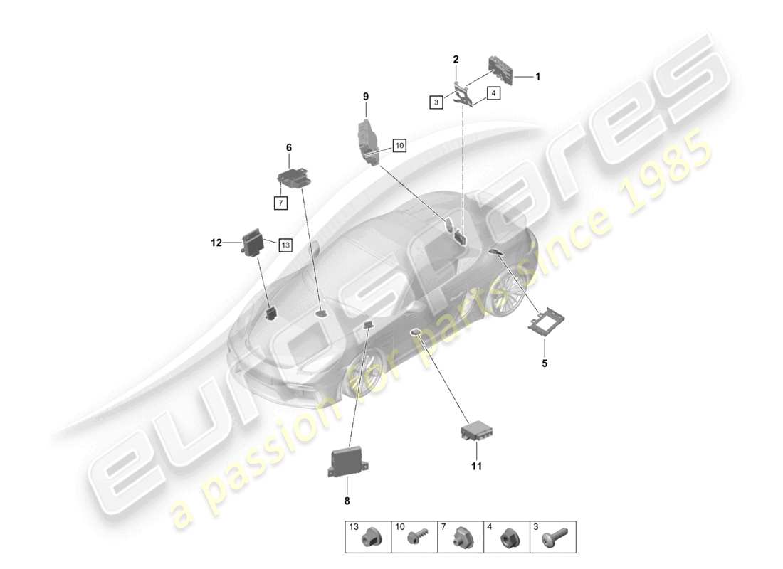 porsche 2025 (718 boxster spyder) unidades de control diagrama de piezas