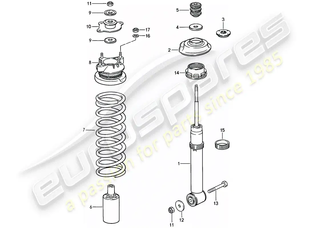 porsche 1984 (928) suspensión - eje delantero - d - mj 1986>> - mj 1986 diagrama de piezas