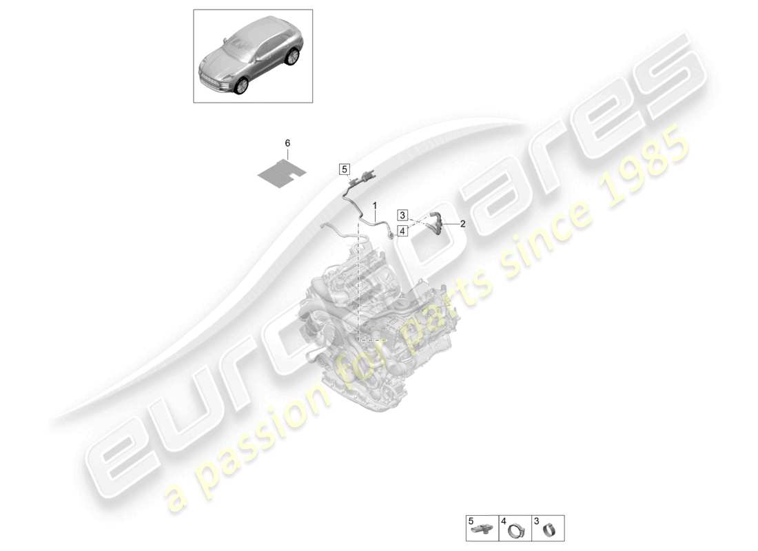 porsche 2021 (macan) línea de respiración tanque de combustible diagrama de piezas