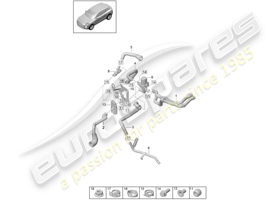 porsche 2021 (macan) calentador r4 tfsi; 2,0l caja de agua para modelos con calentador suplementario d >>- diagrama de piezas mj 2019