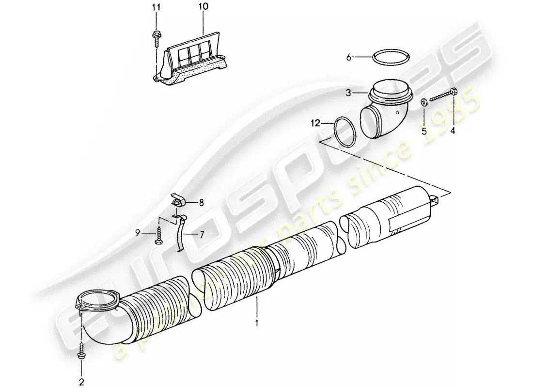 porsche 1997 (993) ventilación - sistema de calefacción 2 diagrama de piezas