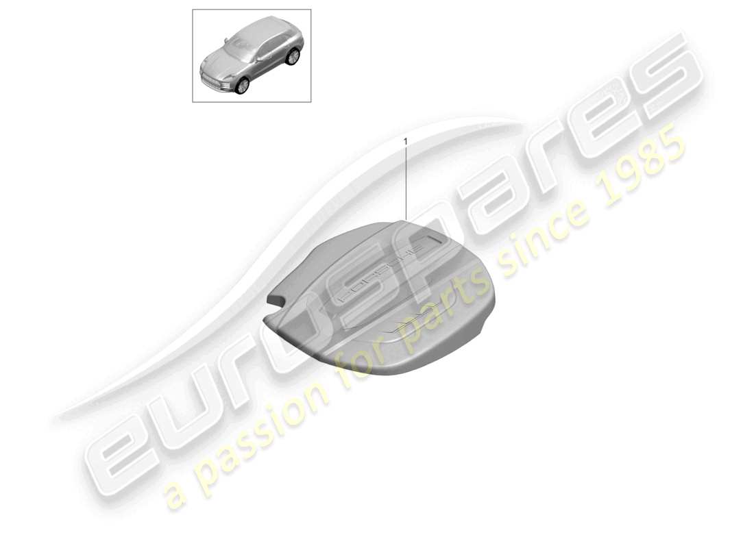 porsche 2021 (macan) diagrama de piezas del compartimento del motor de la cubierta del motor