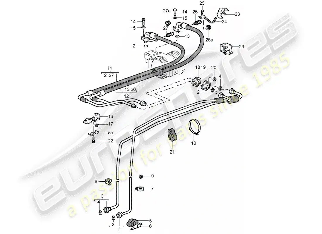 porsche 1998 (993) circuito refrigerante diagrama de piezas