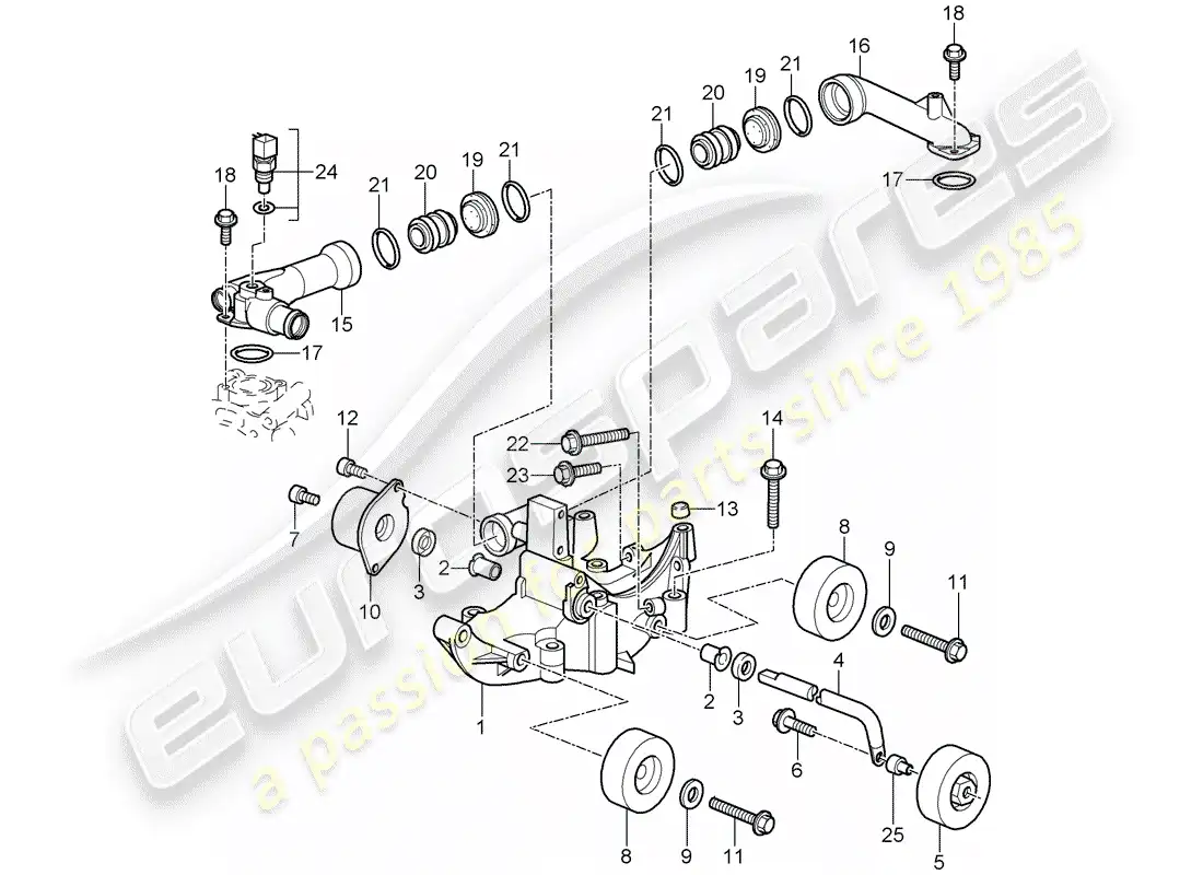 porsche 2010 (997-2 gt3) tensor de la correa diagrama de piezas