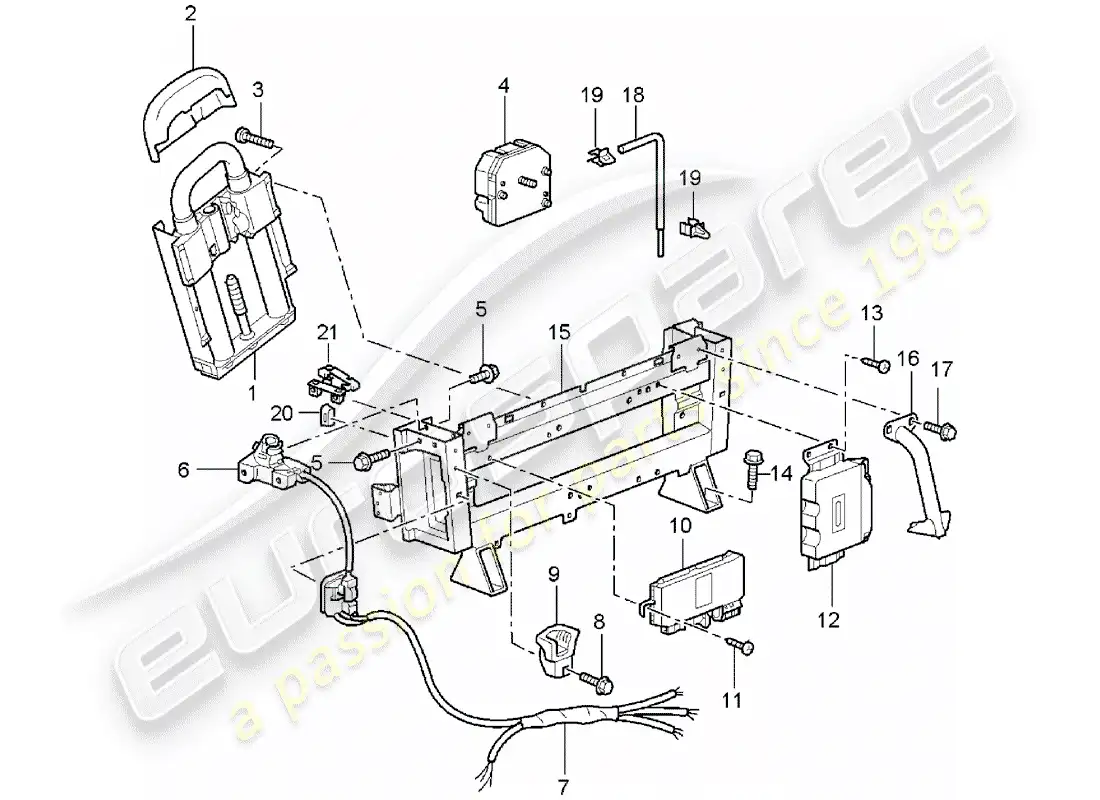 porsche 2002 (996 turbo / gt2) barra antivuelco diagrama de piezas