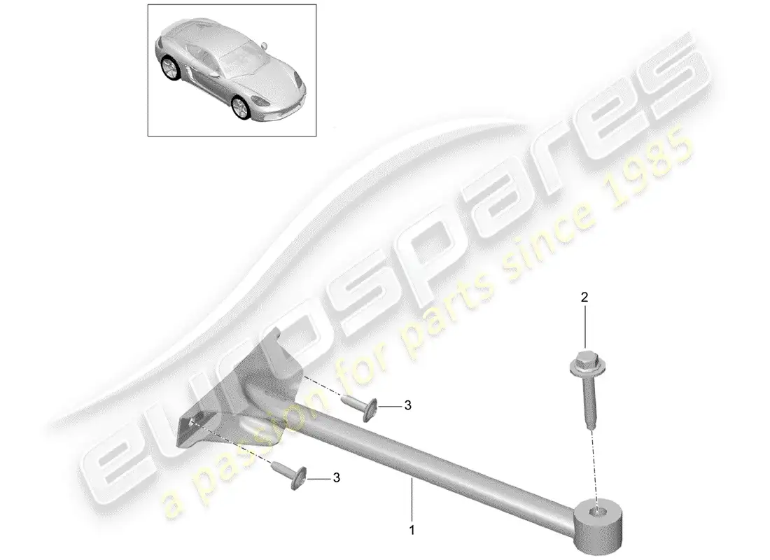 porsche 2019 (718 cayman) puntal de domo diagrama de piezas