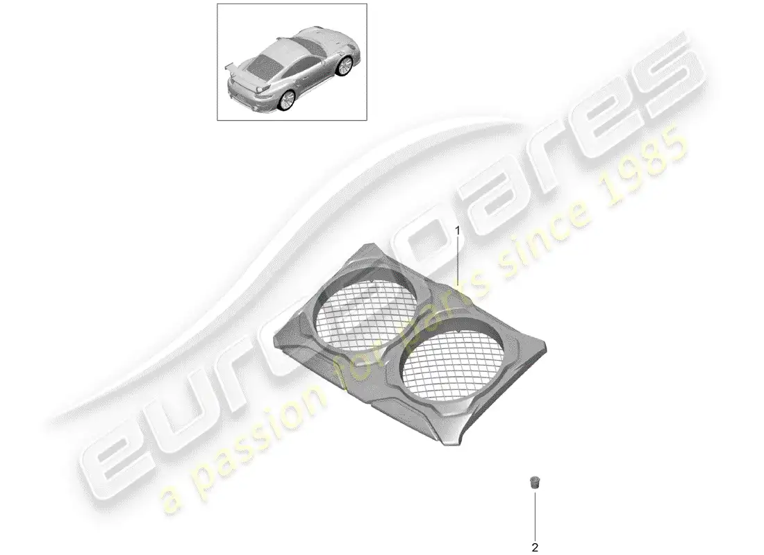 porsche 2016 (991-1 turbo) recubrimiento diagrama de piezas