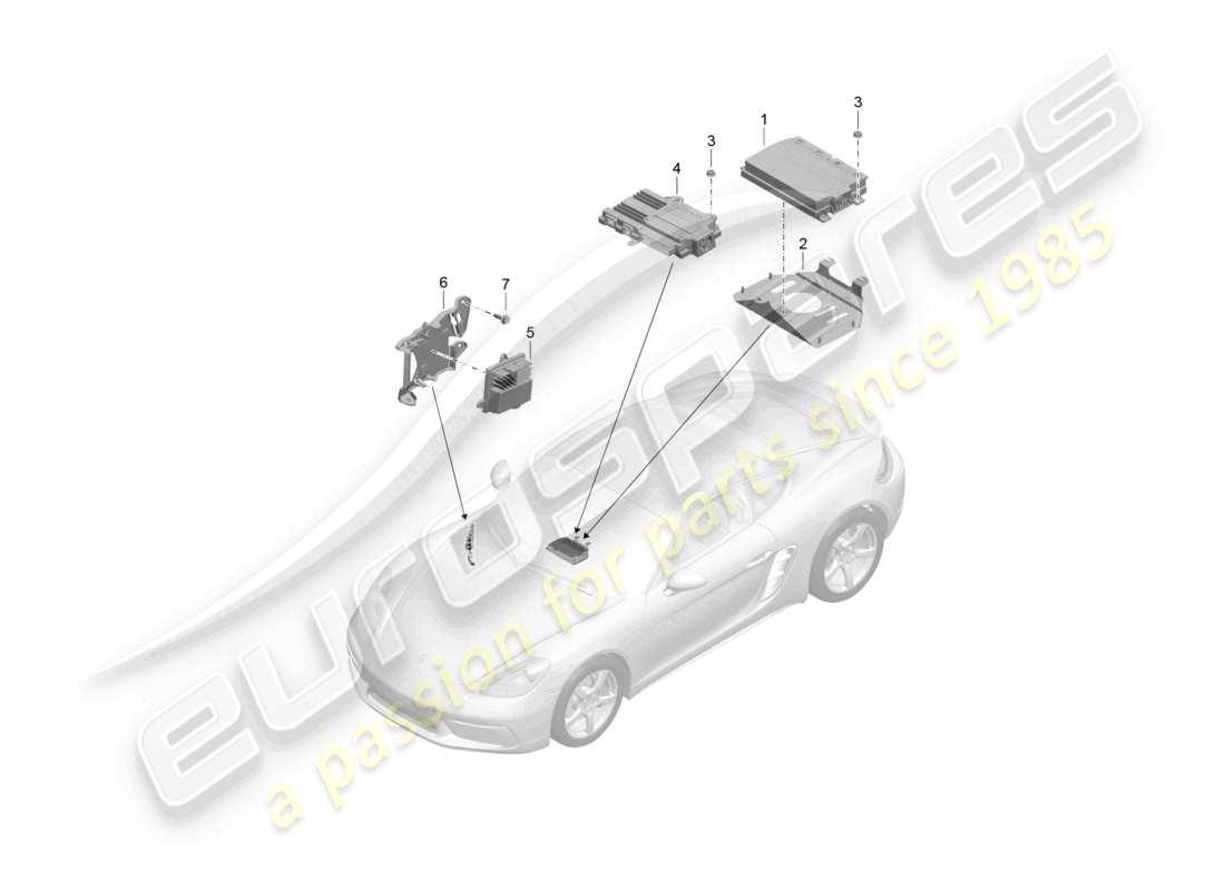 porsche 2023 (718 cayman) diagrama de piezas de amplificadores