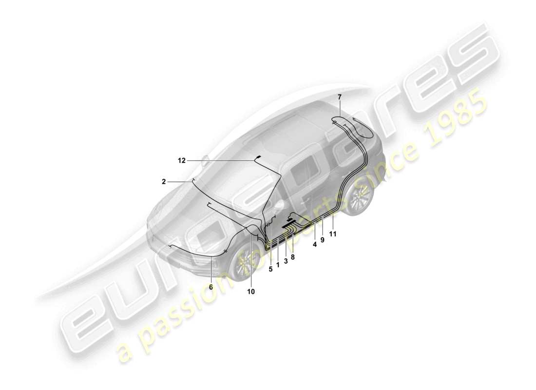 porsche 2024 (cayenne e3 9ya/9yb) línea de conexión aérea diagrama de piezas