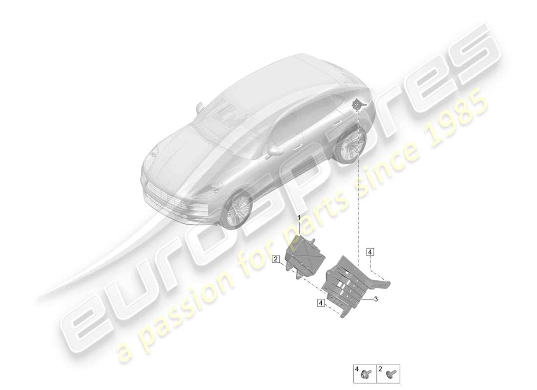 porsche 2023 (macan) diagrama de piezas del amplificador para sistema de sonido