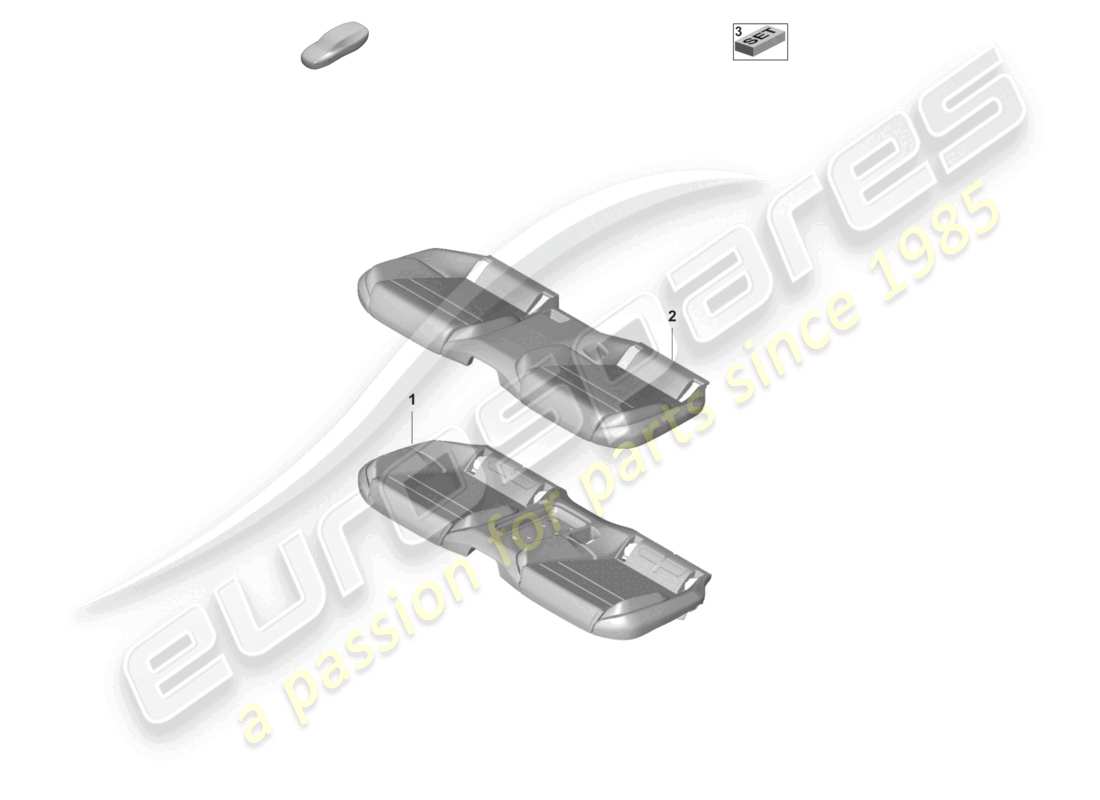 porsche 2021 (taycan 9j1-1) parte de espuma funda de asiento asiento de banco (3-seater) asiento cómodo diagrama de piezas