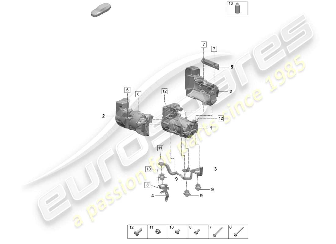porsche 2025 (taycan 9j1-2) diagrama de piezas del compresor del aire acondicionado a/c con partes individuales