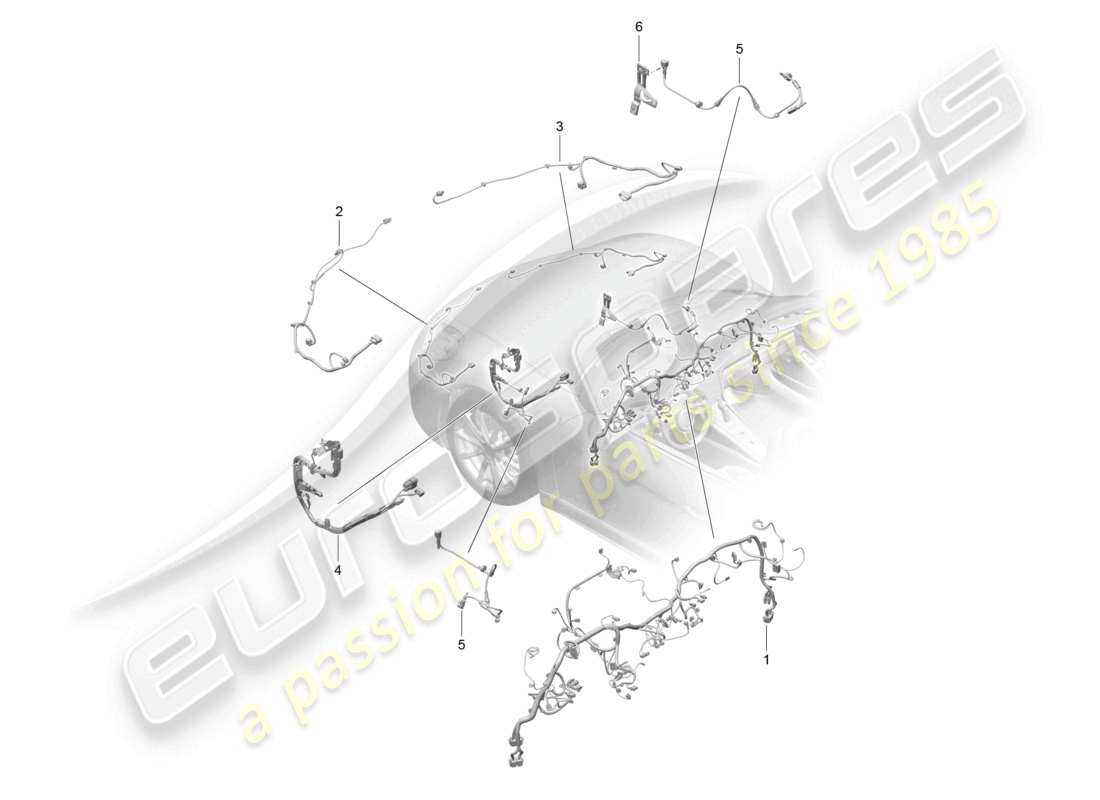 porsche 2022 (718 boxster) diagrama de cableado del tablero delantero, molduras, dirección, diferencial del eje delantero