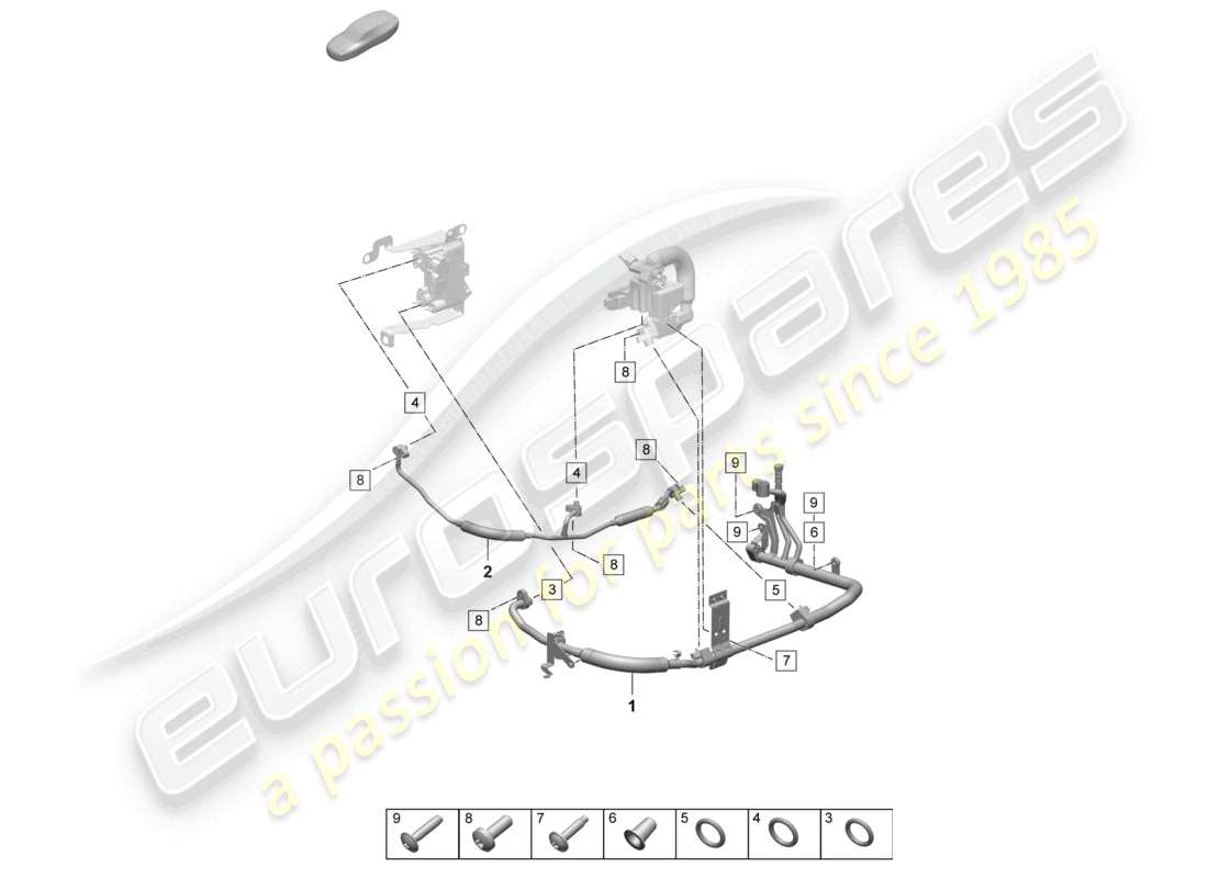 porsche 2025 (taycan 9j1-2) intercambiador de calor del aire acondicionado diagrama de piezas