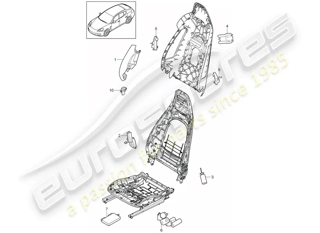 porsche 2014 (panamera 970) partes eléctricas diagrama de piezas