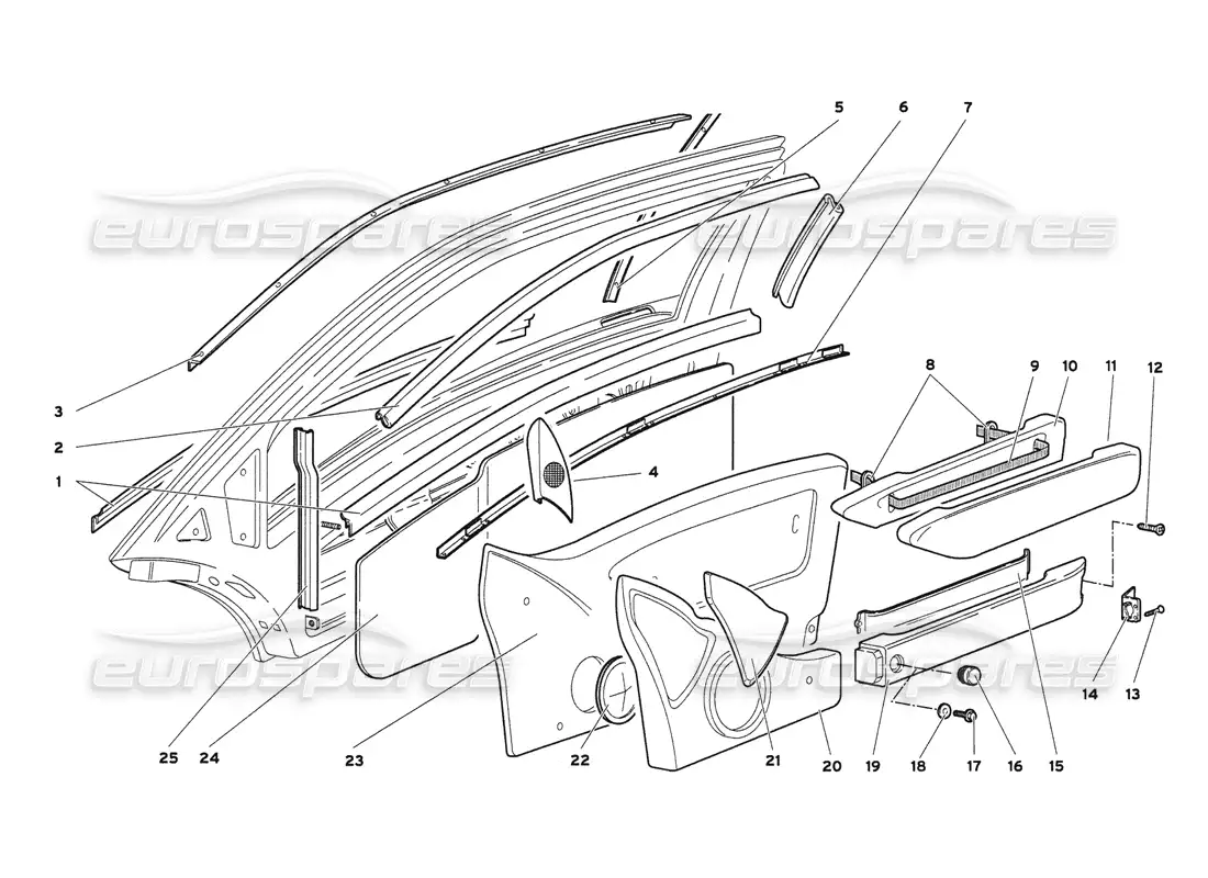 lamborghini diablo 6.0 (2001) puertas diagrama de piezas