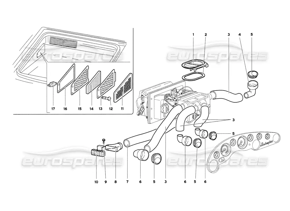 lamborghini diablo 6.0 (2001) control climatico diagrama de piezas