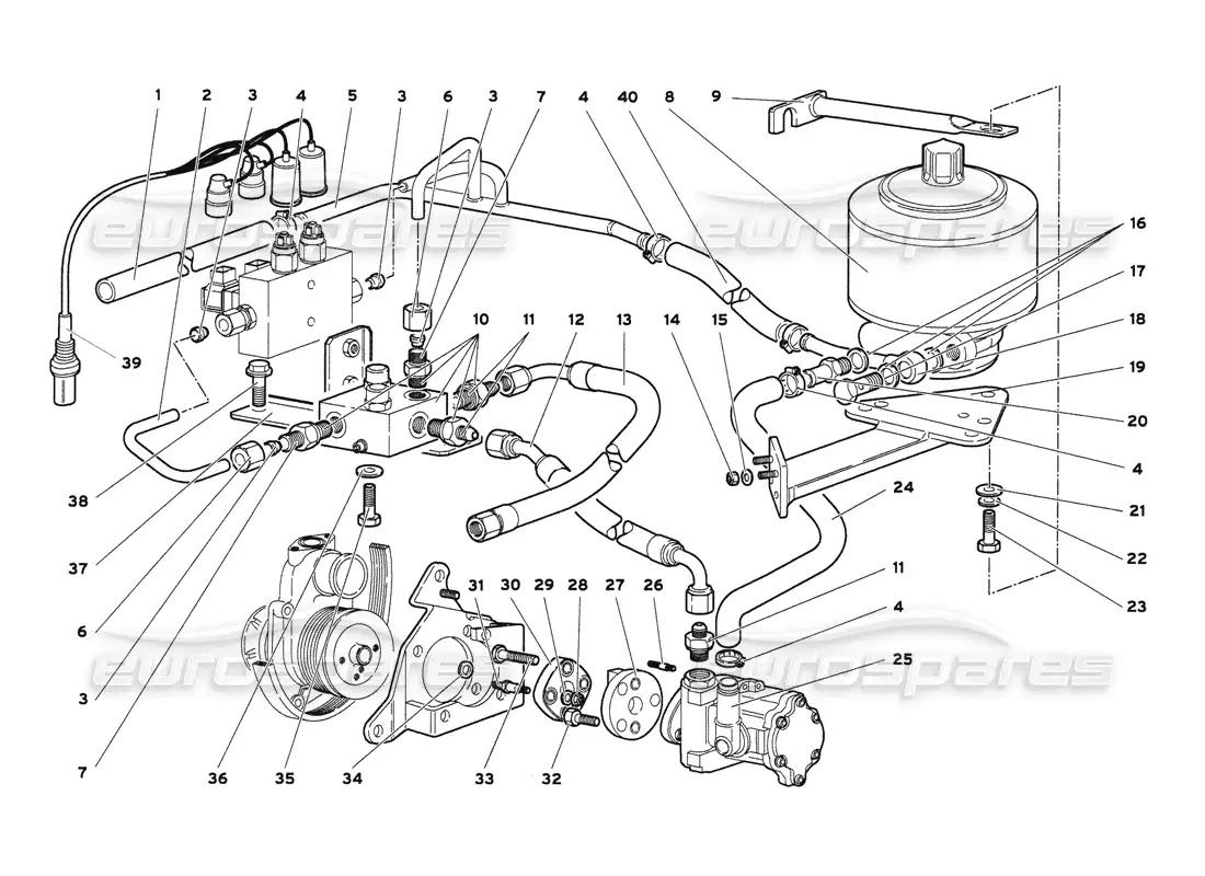 lamborghini diablo 6.0 (2001) direccion diagrama de piezas