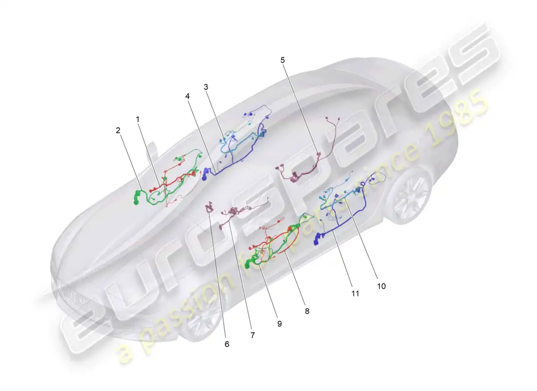 maserati qtp 3.0 tds v6 275hp (2015) diagrama de piezas de cableado principal