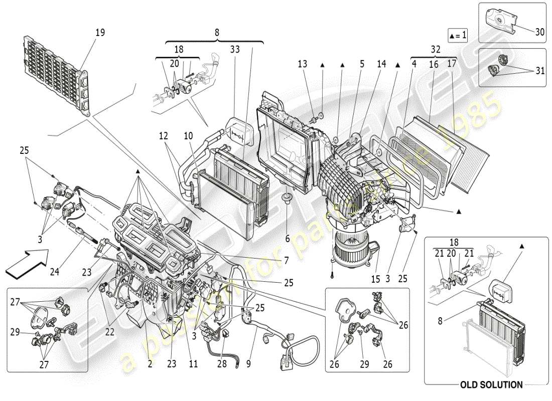 maserati ghibli (2021) unidad de a/c: dispositivos del tablero diagrama de piezas