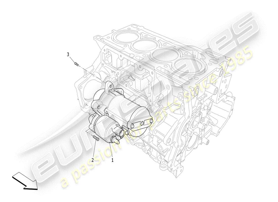 maserati ghibli (2021) control electrónico: diagrama de piezas de encendido del motor