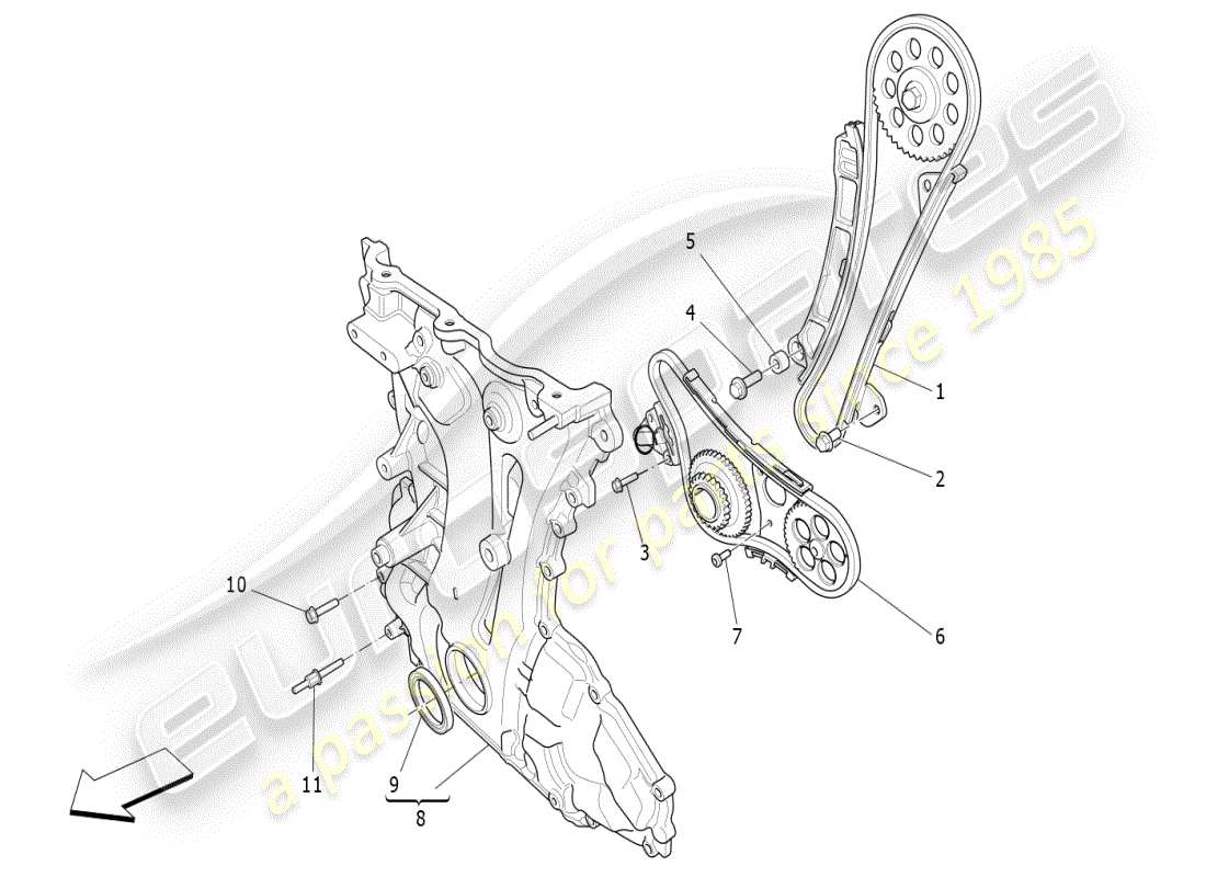 maserati ghibli (2021) diagrama de piezas de sincronización