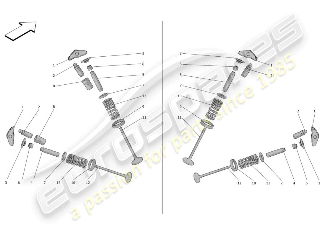 maserati grecale trofeo (2023) diagrama de piezas de válvulas