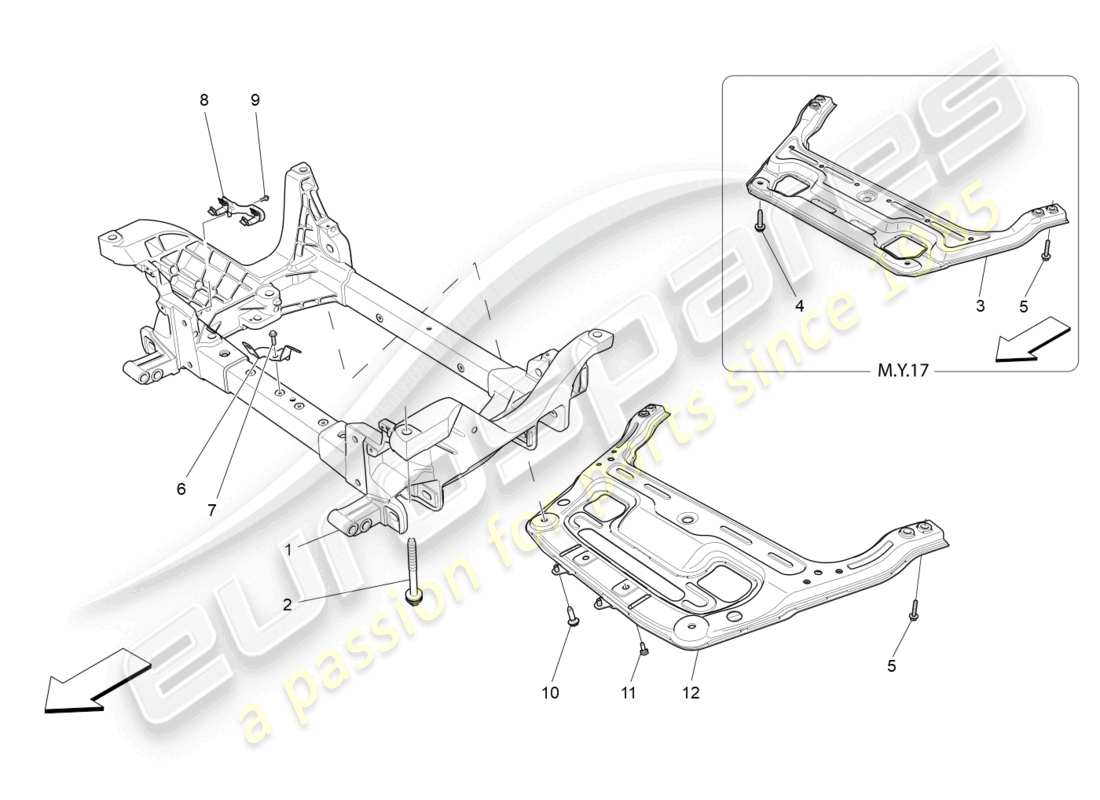 maserati levante trofeo (2020) diagrama de piezas del chasis delantero