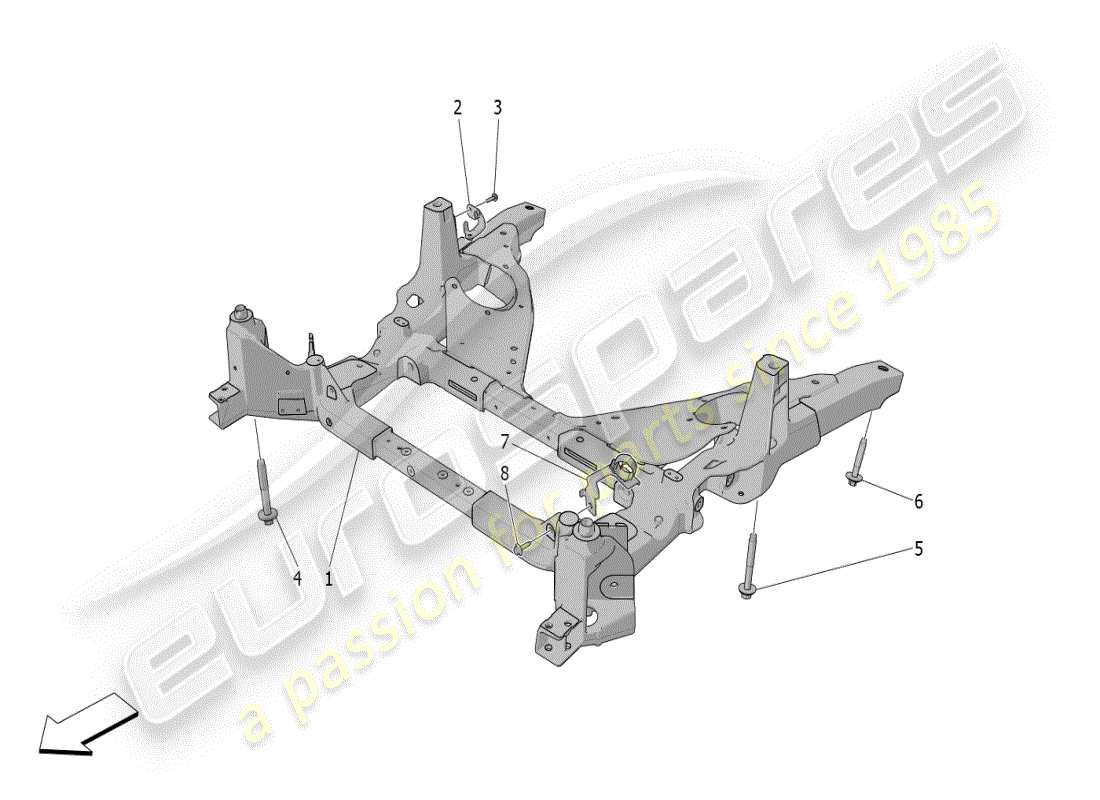 maserati grecale modena (2023) front underchassis diagrama de piezas