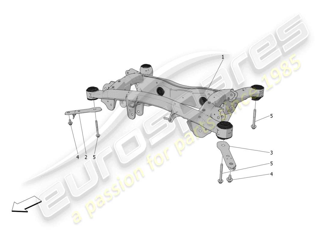 maserati grecale trofeo (2023) chasis trasero diagrama de piezas