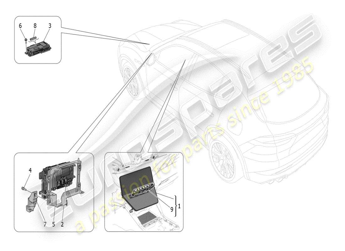 maserati grecale modena (2023) sistema de ti diagrama de piezas