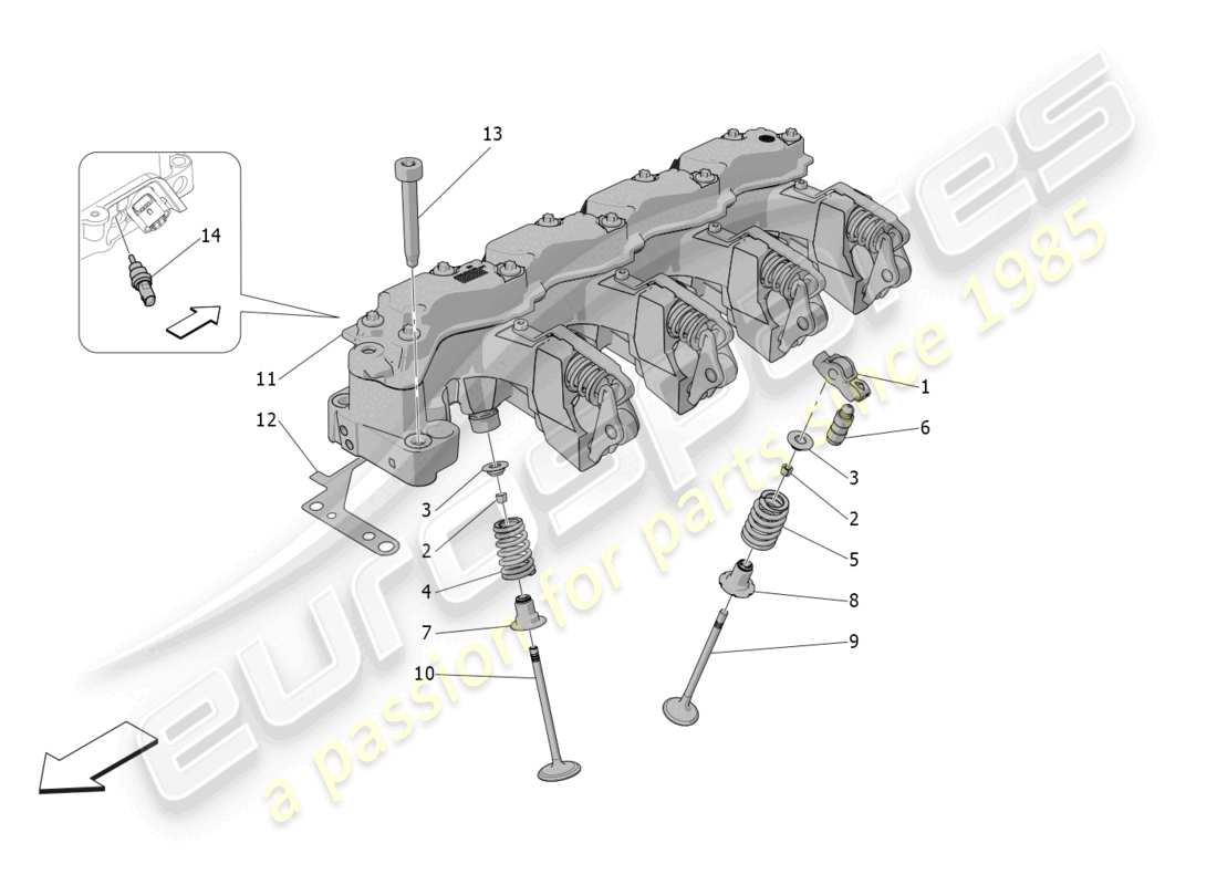 maserati grecale gt (2023) válvulas y sistemas multiaire diagrama de piezas