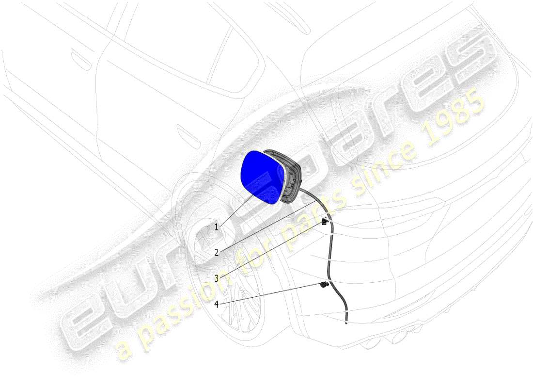 maserati grecale modena (2023) diagrama de piezas de controles y puerta del tanque de combustible